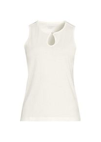 LANDS' END Supima-Top mit Keyhole-Ausschnitt f&uuml;r Damen, Damen, size: regular, Elfenbein, Baumwolle, by Lands' End