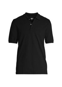 LANDS' END Komfort-Piqu&eacute;-Polo mit Stretch, Classic Fit, Herren,  Schwarz, Baumwolle/Elasthan, by Lands' End