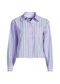 LANDS' END Verk&uuml;rztes Hemd mit R&uuml;schen f&uuml;r Damen, Damen, size: regular, Lila, Baumwolle, by Lands' End