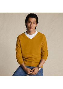 LANDS' END Baumwoll-Pullover mit Struktur und V-Ausschnitt f&uuml;r Herren, Herren, size: regular, Gelb, by Lands' End
