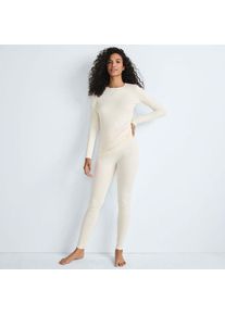 LANDS' END Stretch-THERMASKIN-Oberteil mit Rundhalsausschnitt f&uuml;r Damen, Damen, size: regular, Elfenbein, Elasthan/Polyester-Mischung, by Lands' End