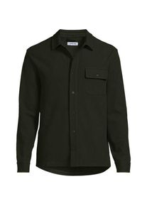 LANDS' END Jerseyhemd mit Struktur, Herren,  Braun, Elasthan/Baumwoll-Mischung/Polyester-Mischung, by Lands' End