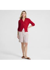 LANDS' END Rippstrick-Cardigan mit Seide, Damen,  Rot, Baumwolle/Seide/Nylon, by Lands' End
