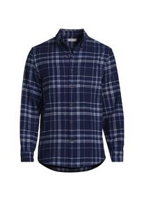 LANDS' END Flanellhemd Flagship, Classic Fit f&uuml;r Herren, Herren, size: regular, Blau, Baumwolle/Baumwoll-Mischung/Polyester-Mischung, by Lands' End