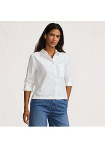 LANDS' END Verk&uuml;rzte Oxfordbluse f&uuml;r Damen, Damen, size: regular, Wei&szlig;, Baumwolle, by Lands' End