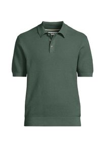 LANDS' END Feinstrick-Poloshirt aus Baumwolle f&uuml;r Herren, Herren, size: regular, Gr&uuml;n, Baumwolle, by Lands' End
