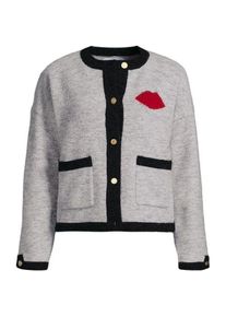 LANDS' END Lands' End Lulu Guinness Strickblazer f&uuml;r Damen in Petite-Gr&ouml;&szlig;e, Damen, size: petite, Grau, Polyester/Nylon/Polyester-Mischung, by Lands' End
