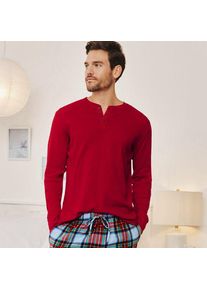 LANDS' END Henley-Schlafshirt f&uuml;r Herren, Herren, size: regular, Rot, Baumwolle, by Lands' End