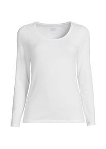 LANDS' END Baumwolle/Modal-Shirt mit Ballett-Ausschnitt f&uuml;r Damen in Plus-Gr&ouml;&szlig;e, Damen, size: plus, Wei&szlig;, Baumwolle Modal, by Lands' End