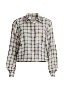 LANDS' END Verk&uuml;rzte Flanellbluse f&uuml;r Damen in Plus-Gr&ouml;&szlig;e, Damen, size: plus, Blau, Baumwolle, by Lands' End