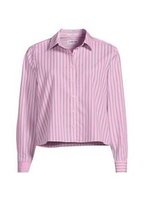 LANDS' END Kurze, b&uuml;gelfreie Hemdbluse f&uuml;r Damen, Damen, size: regular, Pink, Baumwolle, by Lands' End