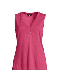LANDS' END Top aus Leinenmix, Damen,  Gelb, Baumwolle/Leinen/Baumwoll-Mischung, by Lands' End