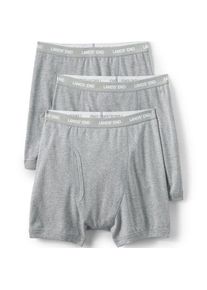 LANDS' END Baumwoll-Boxershorts f&uuml;r Herren (3er-Set), Herren, size: regular, Grau, Baumwolle, by Lands' End