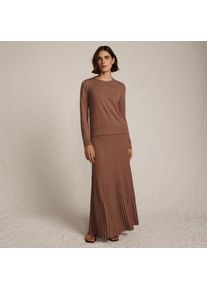 LANDS' END Maxirock Silk Touch f&uuml;r Damen, Damen, size: regular, Braun, Polyester/Viskose/Polyester-Mischung, by Lands' End