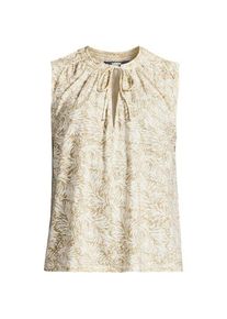 LANDS' END Top aus Leinenmix mit Bindekragen f&uuml;r Damen, Damen, size: regular, Beige, Leinen, by Lands' End