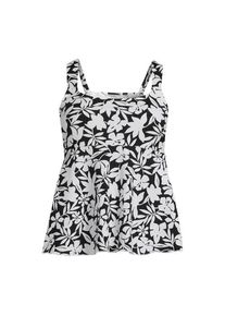 LANDS' END Ausgestelltes Tankinitop mit U-Ausschnitt, Damen,  Schwarz, Elasthan/Polyester-Mischung/Nylon-Mischung, by Lands' End