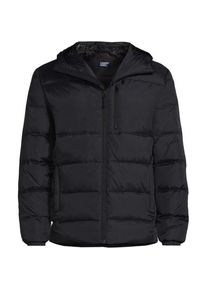 LANDS' END Daunen-Steppjacke mit Kapuze, Herren,  Schwarz, Polyester/Nylon/Daunen, by Lands' End