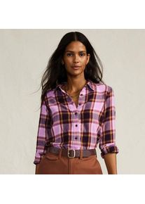 LANDS' END Boyfriend-Bluse aus Flanell f&uuml;r Damen in Plus-Gr&ouml;&szlig;e, Damen, size: plus, Pink, Baumwolle, by Lands' End