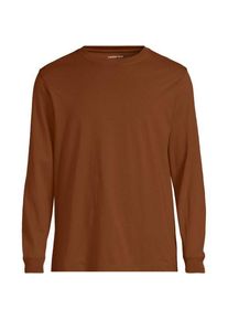 LANDS' END Super-T Langarm-Shirt, Classic Fit, Herren,  Orange, Baumwolle, by Lands' End