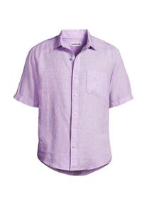 LANDS' END Premium Reinleinen-Hemd mit kurzen &Auml;rmeln f&uuml;r Herren, Classic Fit, Herren, size: regular, Lila, Leinen, by Lands' End