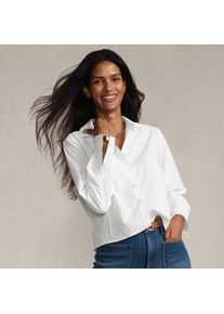 LANDS' END Kurze, b&uuml;gelfreie Hemdbluse f&uuml;r Damen, Damen, size: regular, Wei&szlig;, Baumwolle, by Lands' End