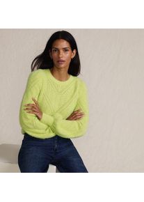LANDS' END Ajourpullover aus Wimperngarn f&uuml;r Damen, Damen, size: regular, Gr&uuml;n, Baumwoll-Mischung/Nylon-Mischung, by Lands' End