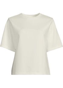 LANDS' END Samtweiches Shirt mit Rundhalsausschnitt, Damen,  Wei&szlig;, Baumwolle/Polyester-Mischung, by Lands' End