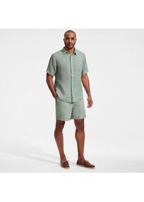 LANDS' END Soft Ease Shorts mit Dehnbund aus Leinenmix f&uuml;r Herren, 18 cm, Herren, size: regular, Gr&uuml;n, Leinen/Baumwoll-Mischung, by Lands' End