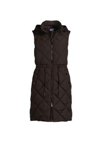 LANDS' END Lange Steppweste mit geraffter Taille f&uuml;r Damen, Damen, size: regular, Gr&uuml;n, Polyester, by Lands' End
