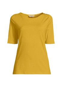 LANDS' END Supima&reg; T-Shirt mit U-Boot-Ausschnitt und gekn&ouml;pfter Schulter in Plus-Gr&ouml;&szlig;e f&uuml;r Damen, Damen, size: plus, Orange, Baumwolle, by Lands' End