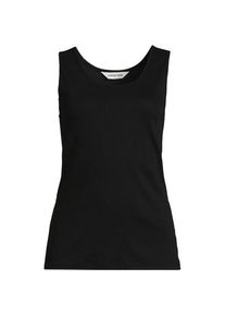 LANDS' END &Auml;rmelloses Top aus Baumwolle in Plus-Gr&ouml;&szlig;e f&uuml;r Dame, Damen, size: plus, Schwarz, Baumwolle, by Lands' End
