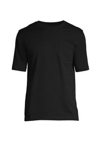 LANDS' END Super-T Kurzarm-Shirt mit Brusttasche, Classic Fit, Herren,  Schwarz, Baumwolle, by Lands' End