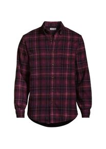 LANDS' END Flanellhemd Flagship, Classic Fit, Herren,  Rot, Baumwolle/Baumwoll-Mischung/Polyester-Mischung, by Lands' End