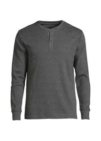 LANDS' END Henley-Schlafshirt f&uuml;r Herren, Herren, size: regular, Grau, Baumwolle, by Lands' End