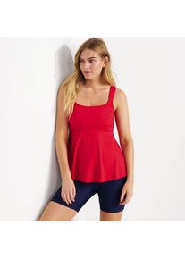 LANDS' END Ausgestelltes Tankinitop mit U-Ausschnitt, Damen,  Rot, Elasthan/Polyester-Mischung/Nylon-Mischung, by Lands' End
