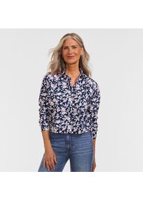 LANDS' END Kurze, b&uuml;gelfreie Hemdbluse f&uuml;r Damen, Damen, size: regular, Blau, Baumwolle, by Lands' End