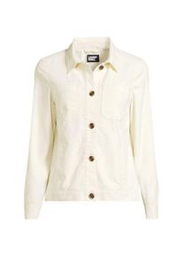 LANDS' END Leicht verk&uuml;rzte Cordjacke f&uuml;r Damen, Damen, size: regular, Elfenbein, Baumwoll-Mischung, by Lands' End