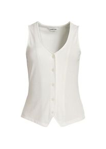 LANDS' END &Auml;rmellose Feinstrick-Weste, Damen,  Wei&szlig;, Elasthan/Viskose/Polyester-Mischung, by Lands' End