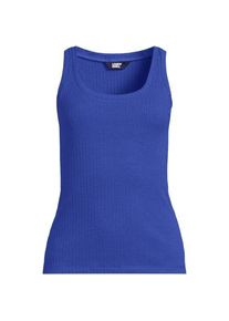LANDS' END &Auml;rmelloses Ajour-Top, Damen,  Blau, Elasthan/Baumwoll-Mischung, by Lands' End