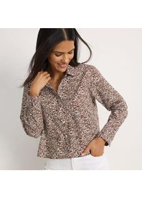 LANDS' END Kurze, b&uuml;gelfreie Hemdbluse f&uuml;r Damen, Damen, size: regular, Braun, Baumwolle, by Lands' End