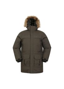 Mountain Warehouse Herren Antarctic Extreme wasserdichte Daunenjacke (dunkles Khaki)