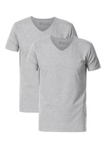 PETROL INDUSTRIES - 2-er Pack Basic-T-Shirt V-Ausschnitt Herren - Grau