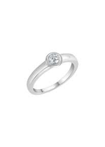 ZEEme Silber Ring Silber 925 rhodiniert mit Zirkonia wei&szlig;