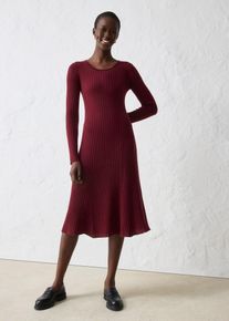 bonprix Strickkleid aus Merinowolle, rot, Gr.36/38 (S), weiches Ripp-Strickkleid aus Merinowolle, aus Merino
