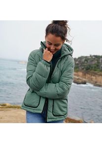 LANDS' END Isolierte Kapuzen-Steppjacke f&uuml;r Damen, Damen, size: regular, Gr&uuml;n, Polyester, by Lands' End