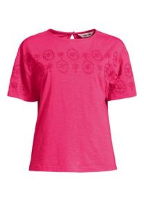 LANDS' END Flammgarn-Shirt mit Stickereien f&uuml;r Damen, Damen, size: regular, Pink, Baumwolle, by Lands' End
