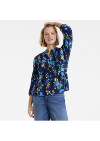 LANDS' END Baumwolle/Modal-Biesenshirt mit 3/4-&Auml;rmeln, Damen,  Blau, Elasthan/Baumwoll-Mischung/Synthetic-blend, by Lands' End