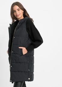 bonprix Funktions-Steppweste mit Kapuze, schwarz, Gr.34, Modische Steppweste mit funktionaler Kapuze und seitlichen Schlitzen, die durch Druck-Kn&ouml;pfe verschlie&szlig;bar sind.