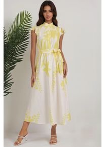 Blumenmuster Maxi-Kleid