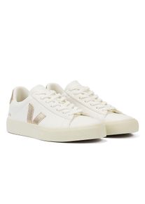 Veja Campo Platine Damen Wei&szlig;/Gold Turnschuhe